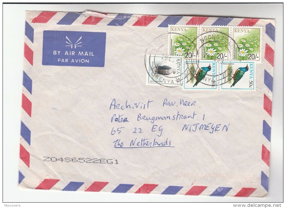 2003 Air Mail KENYA COVER From Hekima College Library Jesuit School Of Theology Franked Bird Flower Stamps Birds Flowers - Kenya (1963-...)