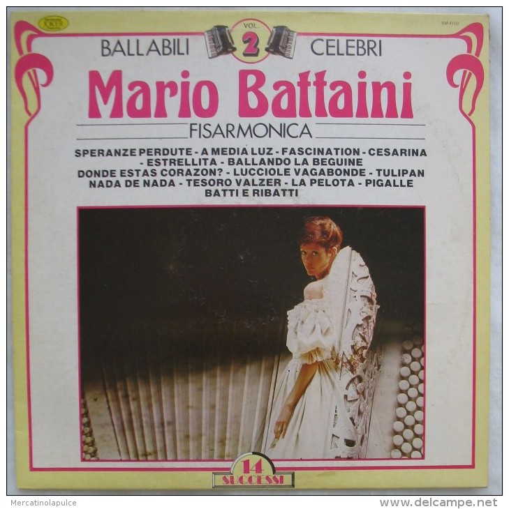 317/16  DISCO LP 33 GIRI MARIO BATTAINI BALLABILI CELEBRI FISARMONICA VOL.2° 14 SUCCESSI - Classica