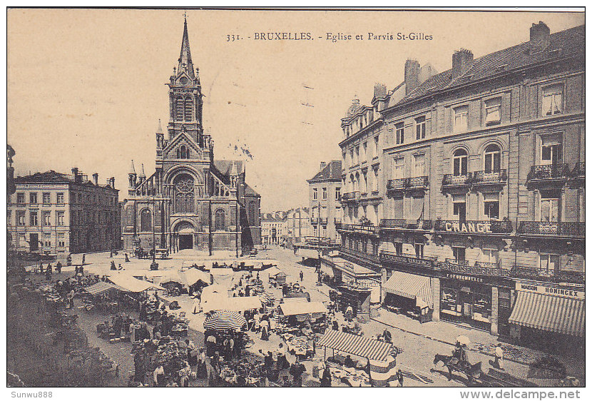 Bruxelles - Eglise Et Parvis St Gilles (top Animation, Pour Serbie, 1912) - St-Gilles - St-Gillis