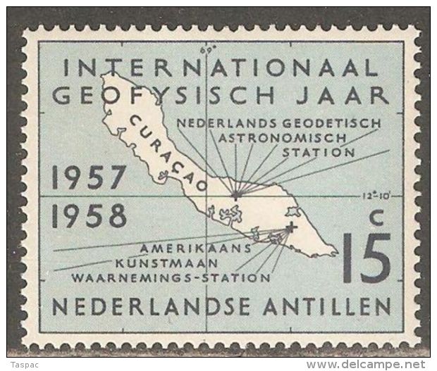 Netherlands Antilles 1957 Mi# 65 ** MNH - International Geophysical Year / Map Of Curacao - Internationaal Geofysisch Jaar