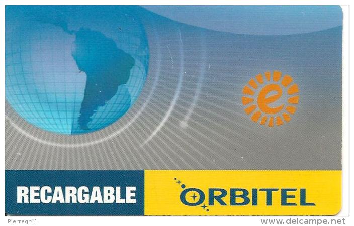 CARTE-PREPAYEE-RECHARGEABLE-ESPAGNE-ORBITEL--Plastic Fin- TBE - Autres & Non Classés