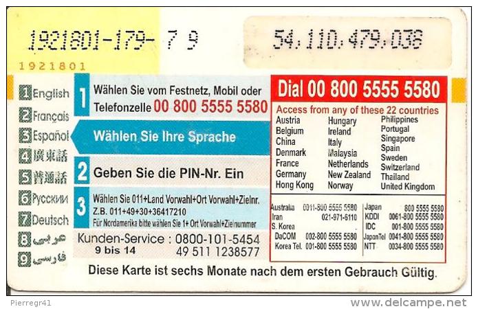 CARTE-PREPAYEE-ALLEMAGNE-5€-GSM-STAR LINE-TBE - GSM, Cartes Prepayées & Recharges