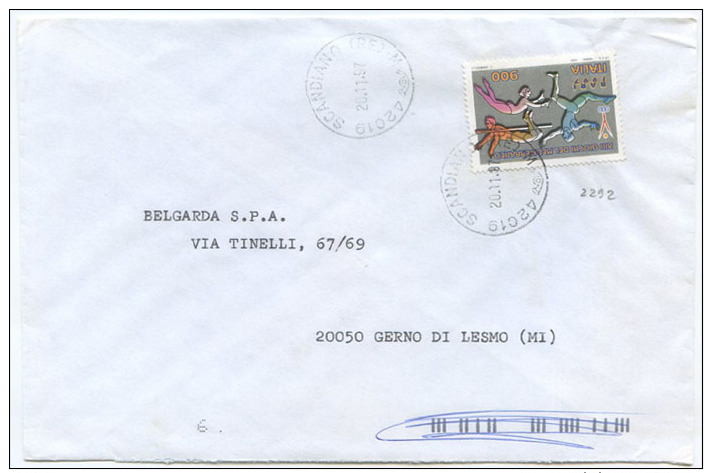 1997 GIOCHI MEDITERRANEO L. 900 ISOLATO BUSTA 20.11.97 – OTTIMA QUALITÀ (6857) - 1991-00: Storia Postale