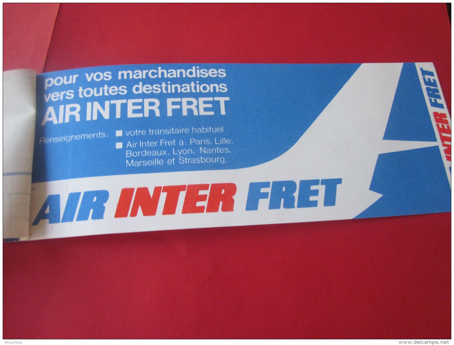 BILLET EMBARQUEMENT AVION AIR INTER TITRE DE TRANSPORT BILLET  PARIS W / MARSEILLE AEROPORT AIRPORT 1970 - Europe