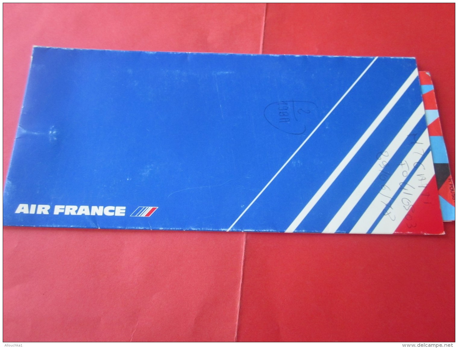 BILLET EMBARQUEMENT AVION AIR INTER TITRE TRANSPORT TICKET LIGNE AERIENNE  TOULON/PARIS  AIRPORT 1978 - Europe