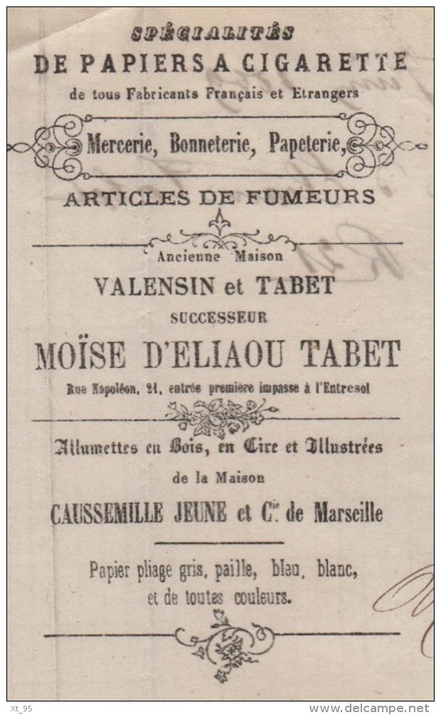 Alger - Algerie - Gc 5005 - Theme Cigarette Tabac - Courrier A En Tete - 1849-1876: Periodo Classico