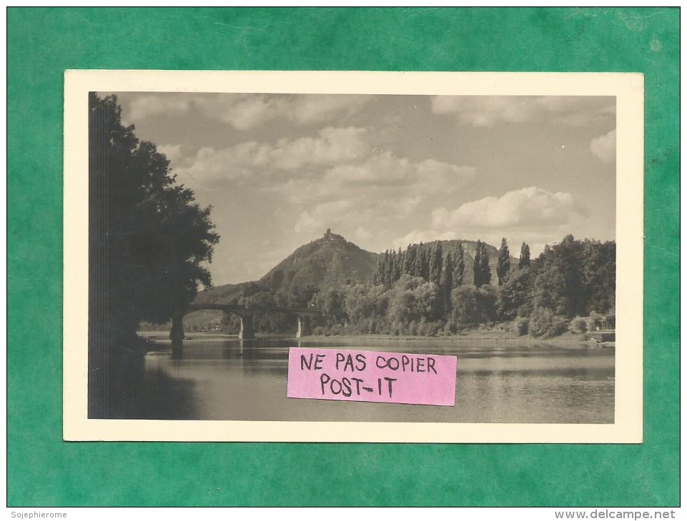 Carte-photo Bad Honnef Brücke Grafenwerth Mit Drachenfels Ruine 2 Scans - Drachenfels