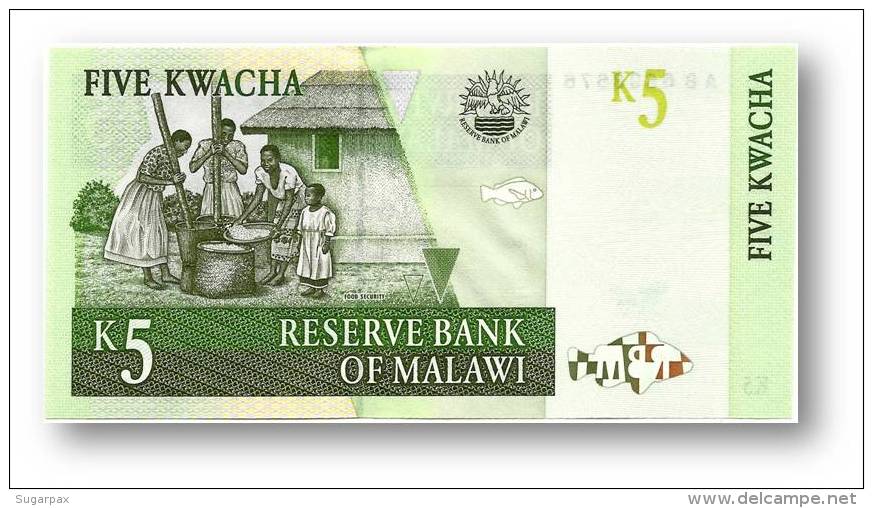 MALAWI - 5 Kwacha - 1.7.1997 - P 36.a - Serie AB - 2 Scans - Malawi