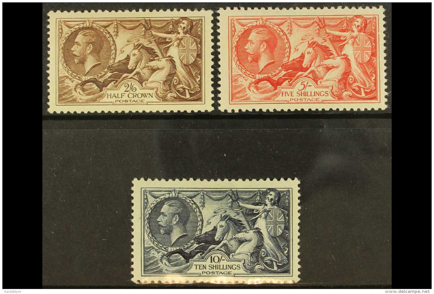 1934 Re-engraved Seahorse Set, SG 450/2, Very Fine Mint With Just The Faintest Trace Of Hinge (3 Stamps) For More... - Ohne Zuordnung