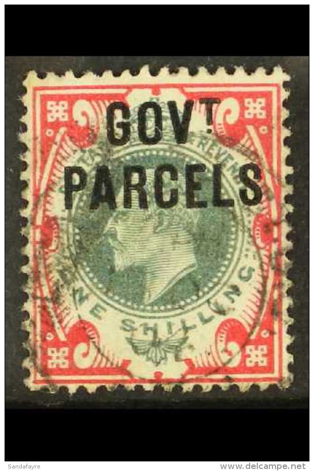 OFFICIAL GOVT PARCELS 1902 1s Dull Green And Carmine, SG O78, Fine Used, Lovely Full Colours. For More Images,... - Unclassified