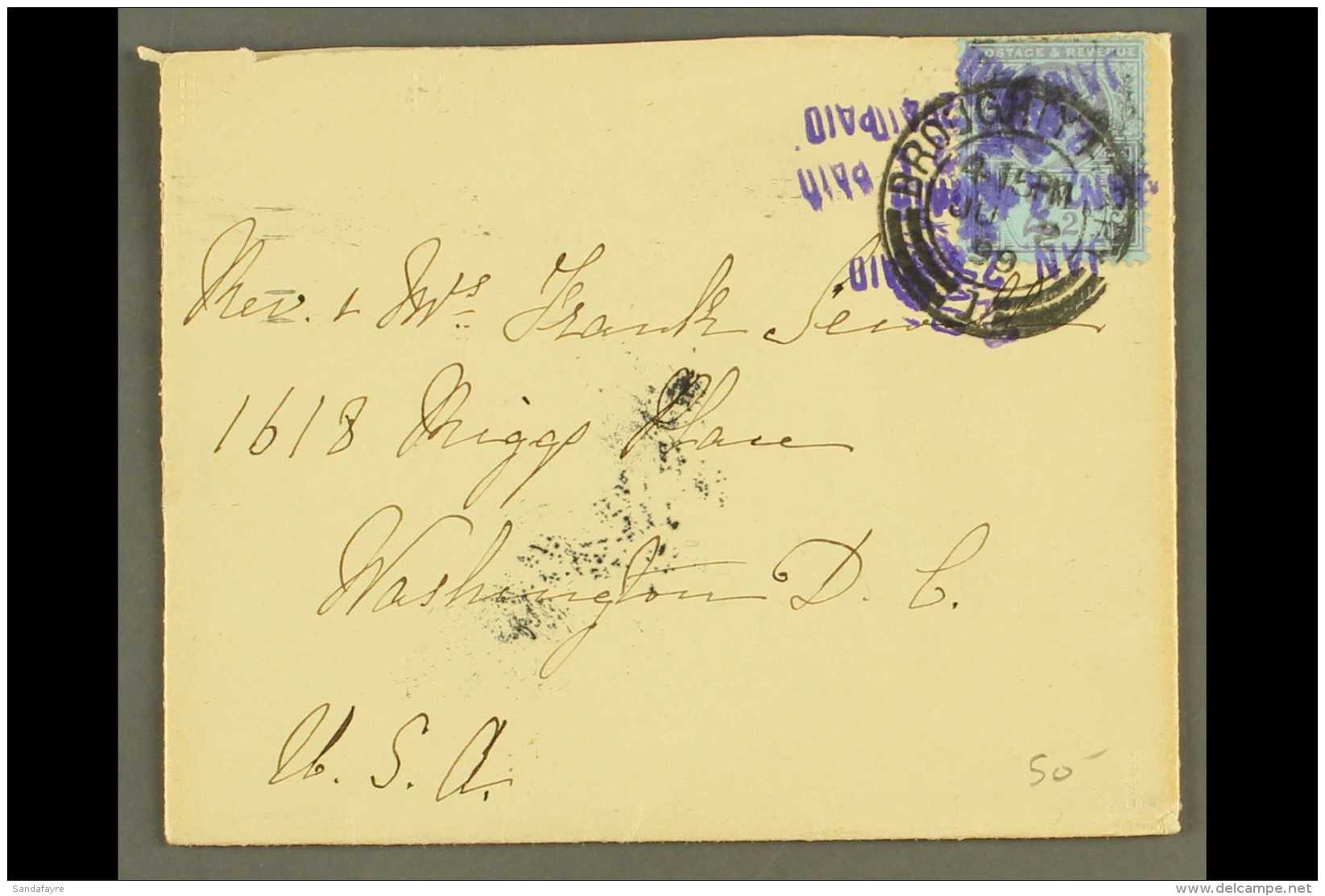 JUBILEE ISSUE. 1899 Cover To The USA Bearing 1887-92 2&frac12;d Tied By "Broughty Ferry" Cds And Several Unknown... - Andere & Zonder Classificatie