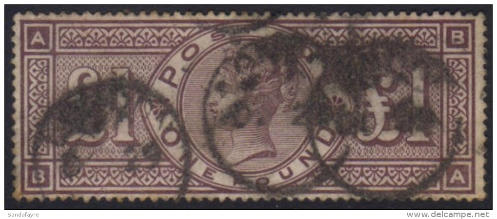 1884 &pound;1 Brown Lilac, Watermark Crowns SG 185, Good Colour With London Cds's, Few Lightly Toned Perf Tips... - Sonstige & Ohne Zuordnung