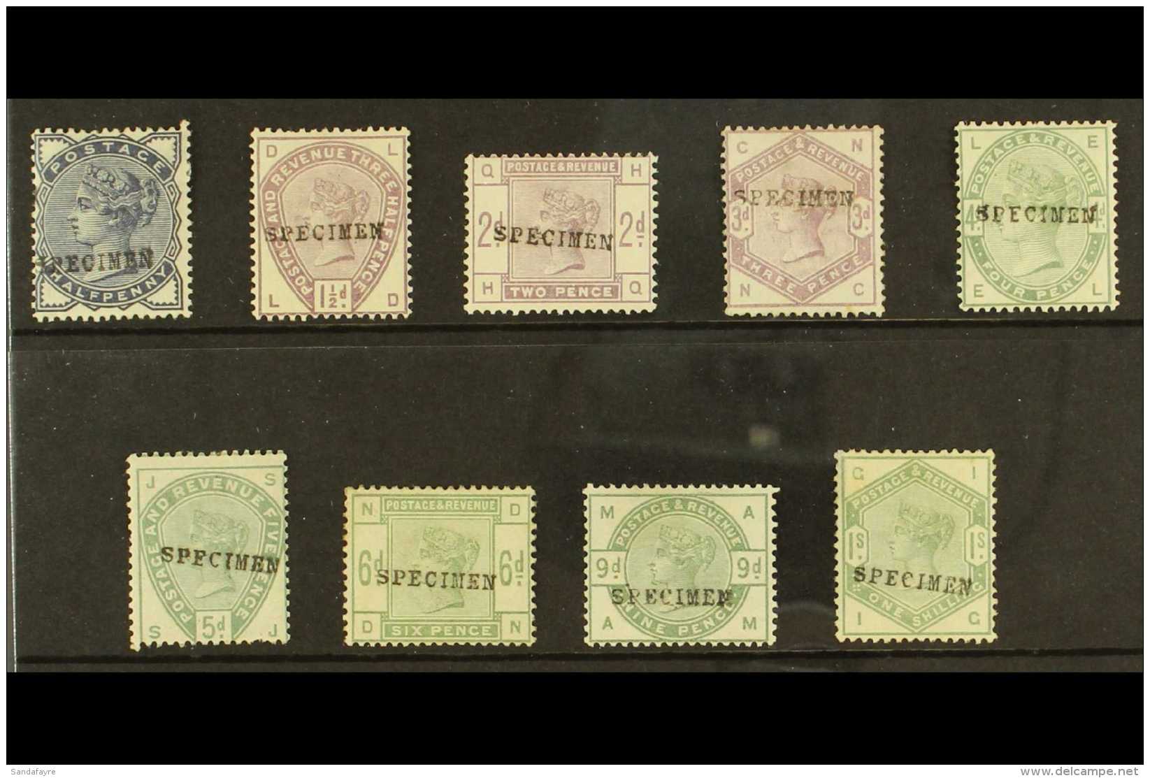 1883-84 "SPECIMEN" OVERPRINTS. The 1883-84 'Lilac And Green' Set (less Just The 2&frac12;d Value) Each With... - Autres & Non Classés