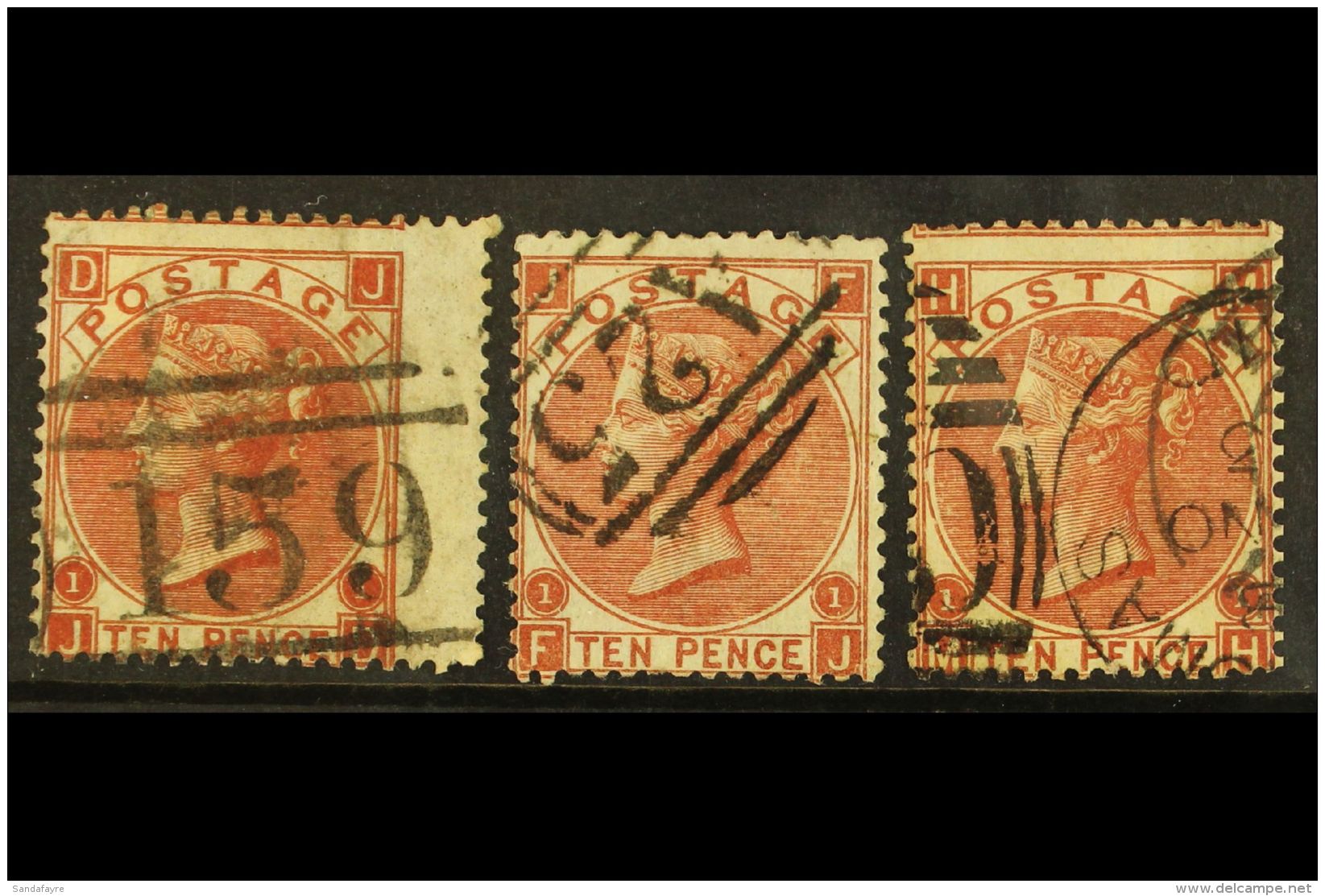 1867-80 10d Brown Shades, Watermark Spray Of Rose, SG 112/4, Red Brown, Pale Red Brown &amp; Deep Red Brown, Good... - Sonstige & Ohne Zuordnung