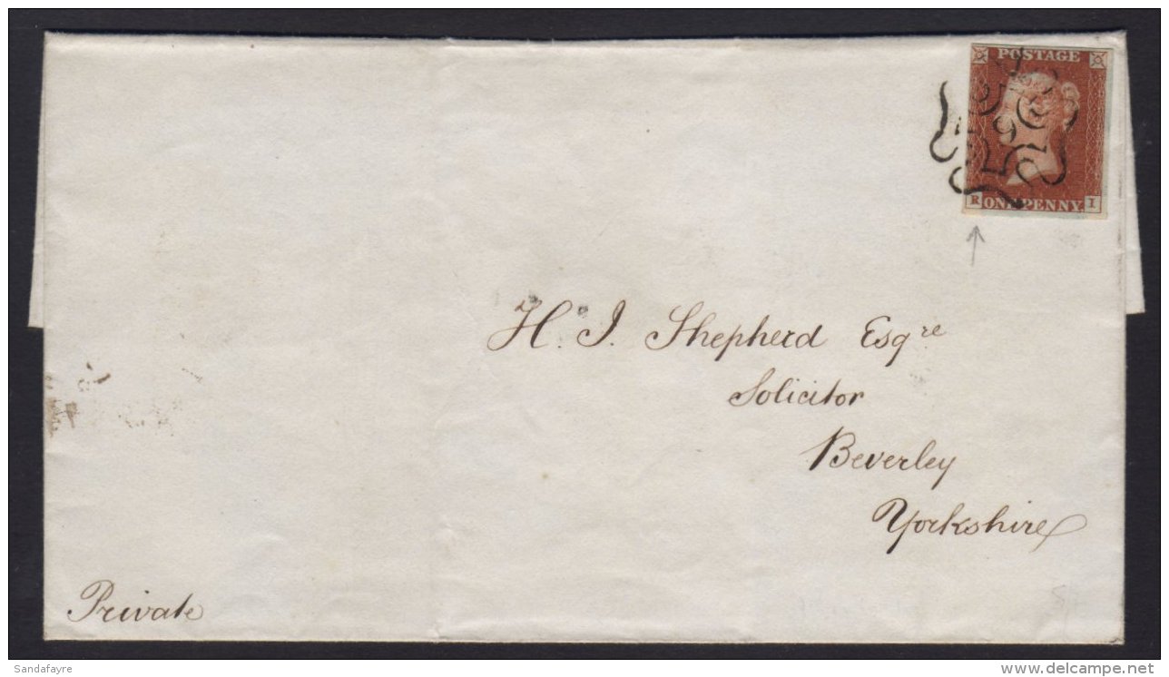 1843 (28 Apr) Wrapper From London To Beverley, Yorkshire, Bearing An 1841 1d Red-brown With 3 Margins Tied By Fine... - Andere & Zonder Classificatie