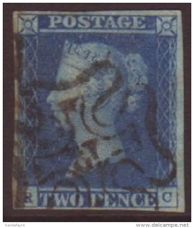 1841 2d Blue With NUMBER "12" IN MALTESE CROSS Pmk, SG 14f, Fine With 4 Small To Good Neat Margins &amp; Lovely... - Other & Unclassified