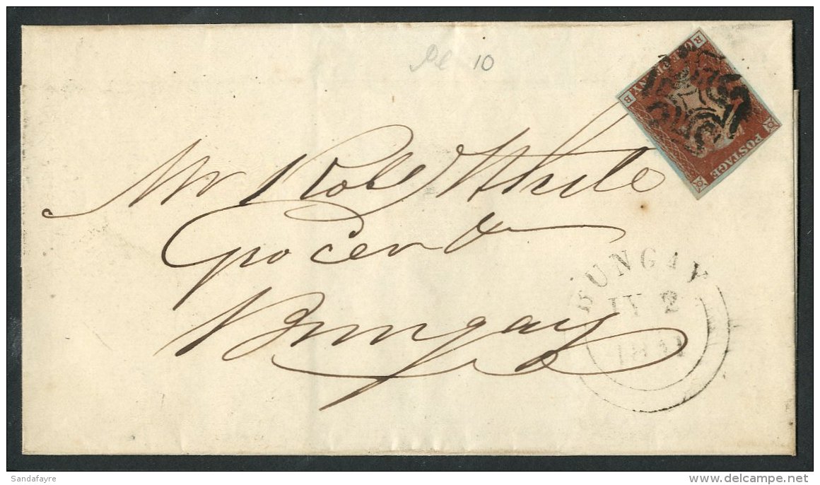 1841 (1 July) EL Norwich To Bungay Bearing A Lovely 1841 1d Deep Red - Brown 'RB' From 'black' Plate 10 On Very... - Other & Unclassified