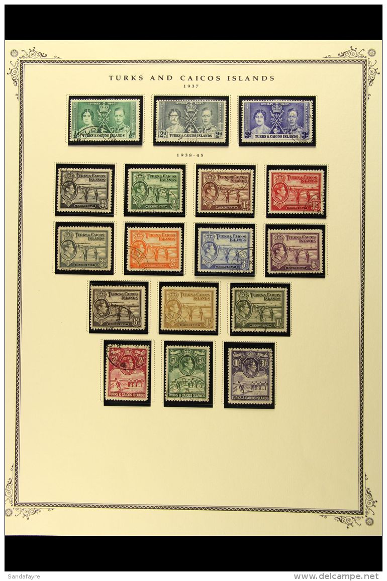 1867-1957 FINE USED COLLECTION In Hingeless Mounts On Pages, ALL DIFFERENT, Inc 1867 1d &amp; 1s, 1873-79 1d (x2... - Turks And Caicos