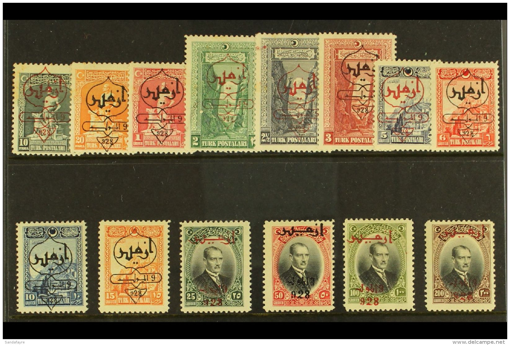 1928 Second Izmir Exhibition Complete Set (Mi 868/81, Scott 659/72, SG 1053/66) Very Fine Mint. (14 Stamps) For... - Other & Unclassified