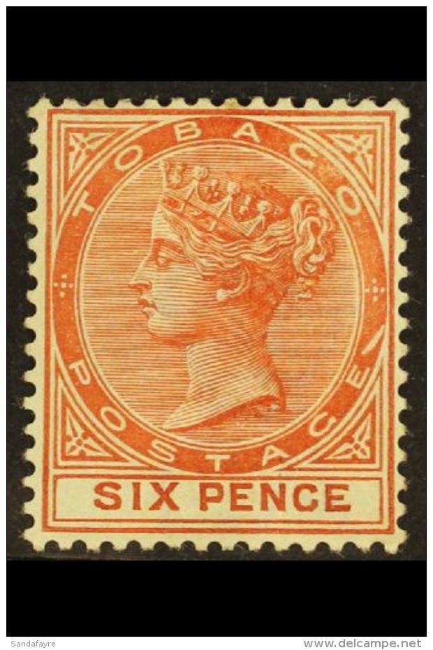 1885-96 6d Orange-brown With SLASH FLAW Variety, SG 23a, Mint With Crease. For More Images, Please Visit... - Trinité & Tobago (...-1961)