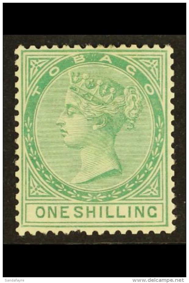 1879 1s Green, Wmk Crown CC, SG 4, Mint/unused, Pulled Perf, At Base, Fresh Looking Spacefiller, Cat.&pound;400.... - Trinidad & Tobago (...-1961)