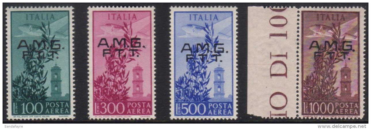 ZONE A 1948 Complete Air Set, Sass S.42, Very Fine Never Hinged Mint, 100L-500L Signed Müller-Basel. (4... - Sonstige & Ohne Zuordnung