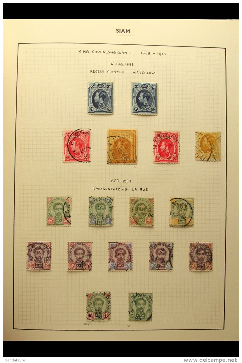 1883-2000 FINE USED COLLECTION Neatly Presented In An Album. Includes 1883-85 Range To 1salung, 1887-91 Set,... - Thaïlande