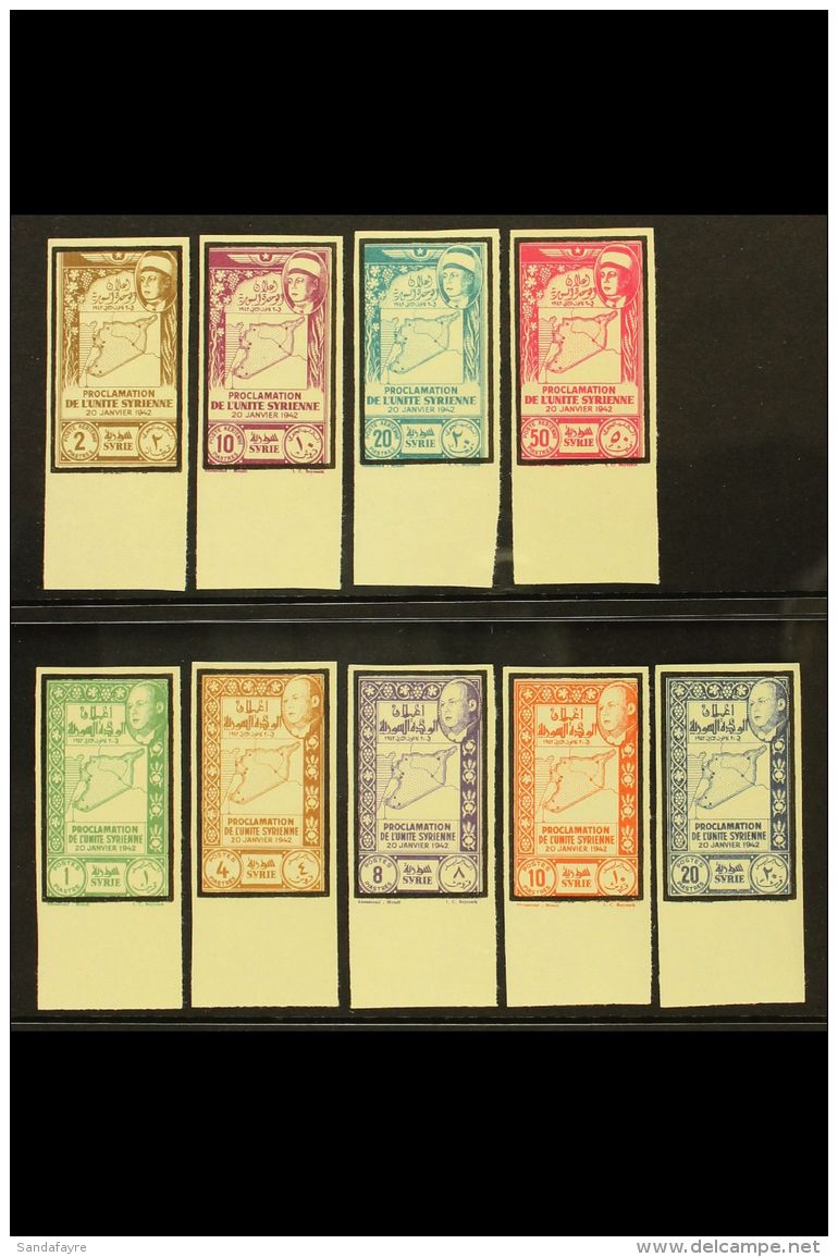 1943 Death Of President Overprints Complete IMPERF Set Inc Airs (Yvert 271/75 &amp; 101/04, SG 376/84), Never... - Syrien