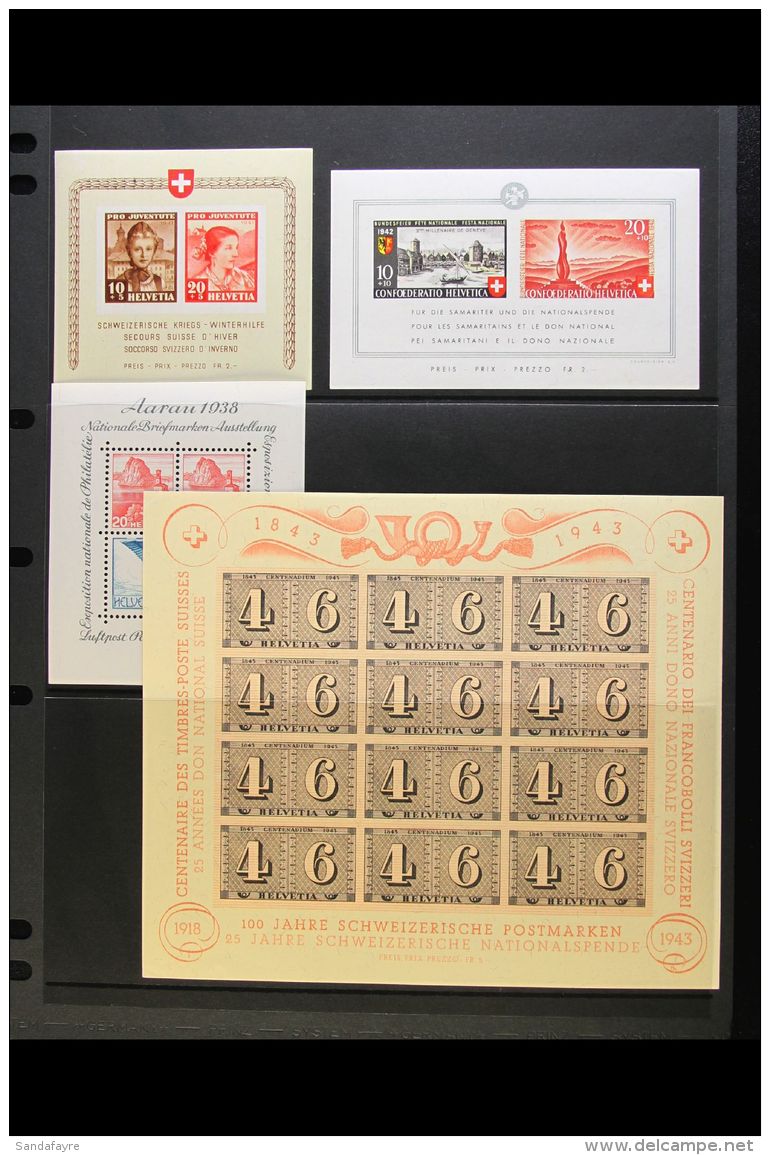 MINIATURE SHEETS NEVER HINGED MINT Collection With Many Of The Scarcest Items Includes Pro Juventute 1941; Pro... - Other & Unclassified