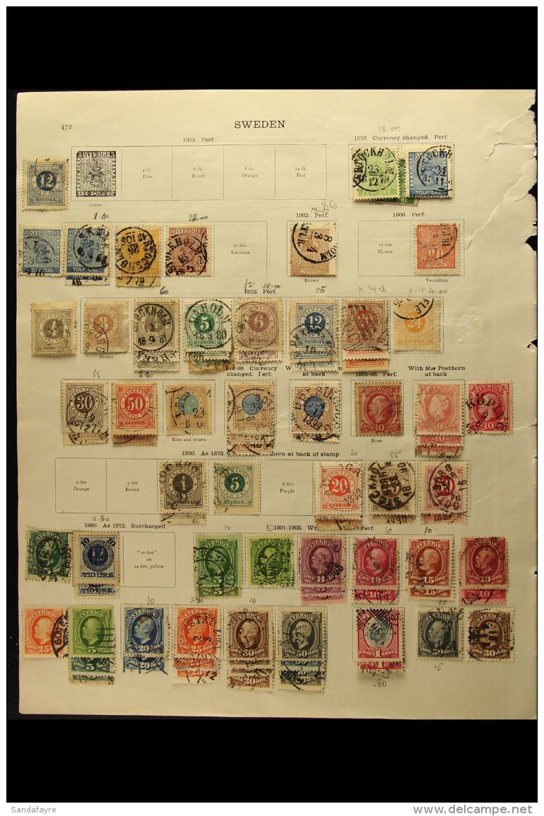 1858-1936 OLD COLLECTION On Pages, Mint Or Used, Inc 1858-62 24o (x2) &amp; 30o Used, 1872-77 Numerals To 1r Used,... - Other & Unclassified