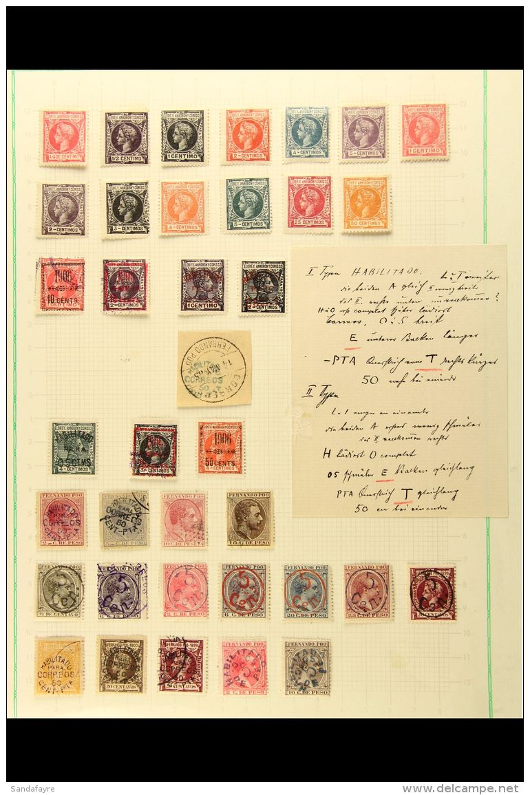 ELOBEY &amp; FERNANDO POO 1879-1929 Small Mostly Fine Mint Collection On Leaves, Inc ELOBEY 1909 10c On 2.50p Opt... - Sonstige & Ohne Zuordnung