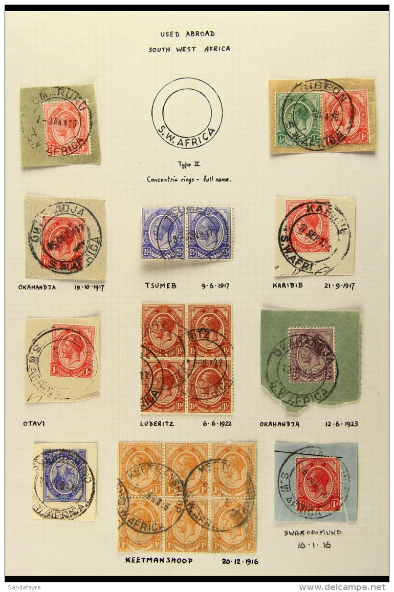 POSTMARKS &amp; POSTAL HISTORY 1916-62 COLLECTION, Begins With A Range Of South Africa King's Heads Used In SWA,... - Südwestafrika (1923-1990)