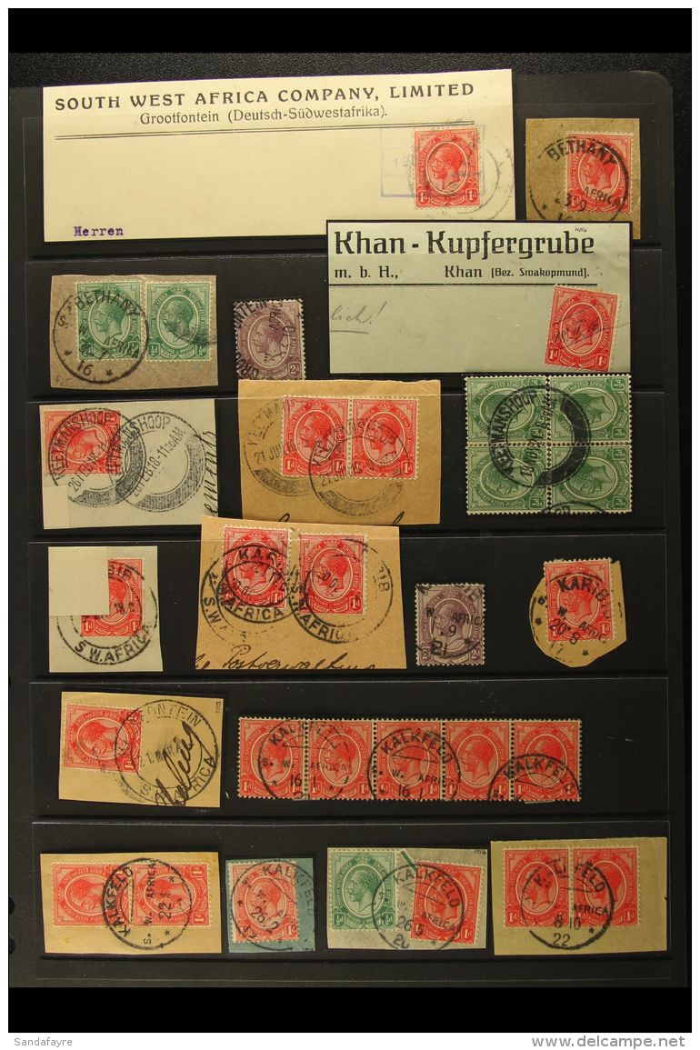 FORERUNNERS 1915-22 Collection Of King George V Heads Of South Africa Bearing Postmarks Of South West Africa From... - África Del Sudoeste (1923-1990)