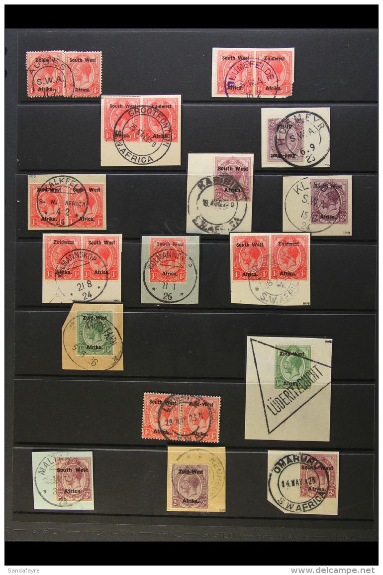 1923-6 POSTMARKS COLLECTION &frac12;d To 2d Overprinted King George V Heads Of South Africa With Clear Or Full... - Südwestafrika (1923-1990)