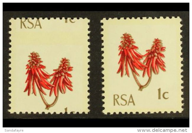 RSA VARIETY 1969-72 1c Rose-red &amp; Olive-brown, Phosphor Bands Issue (Harrison, 3mm), MISPERFORATED SINGLE, SG... - Non Classés