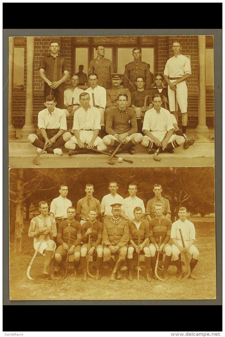 POSTCARDS Two Sepia, Real Photographs, Each Of A Military Hockey Team, Inscribed On Reverse "N.M.R. Versa D.G.A."... - Ohne Zuordnung