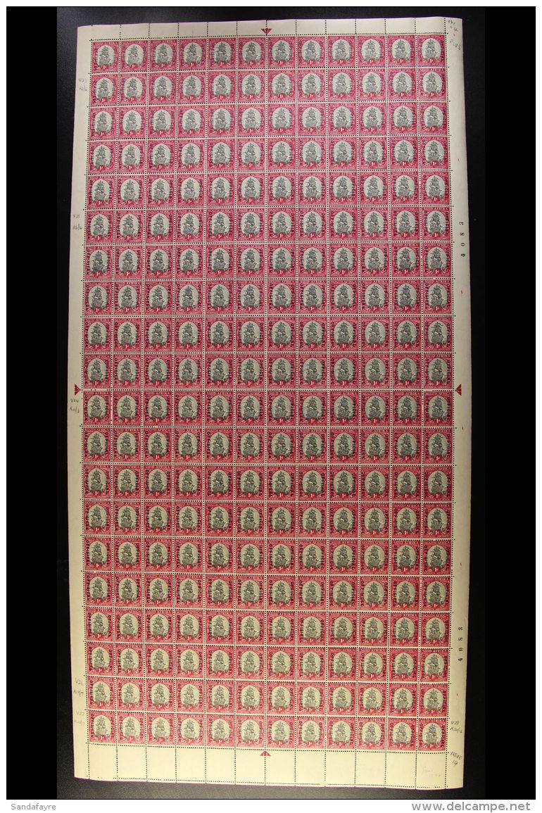 OFFICIALS - FULL SHEET 1940 1d Sepia-grey &amp; Rose-carmine, Wmk Upright, Complete Sheet Of 240 (120 Pairs),... - Non Classés