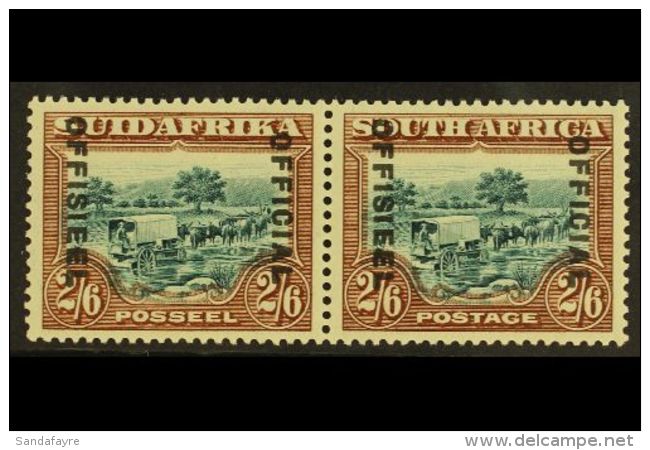 OFFICIAL 1929-31 2s6d Green &amp; Brown, SG O11, Never Hinged Mint Horizontal Pair. For More Images, Please Visit... - Ohne Zuordnung