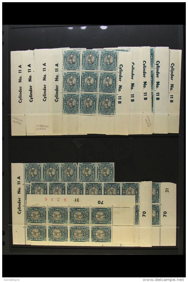 1947-54 SCREENED DEFINITIVES MINT COLLECTION OF CYLINDER, SHEET NUMBER &amp; ARROW BLOCKS - Includes &frac12;d... - Zonder Classificatie