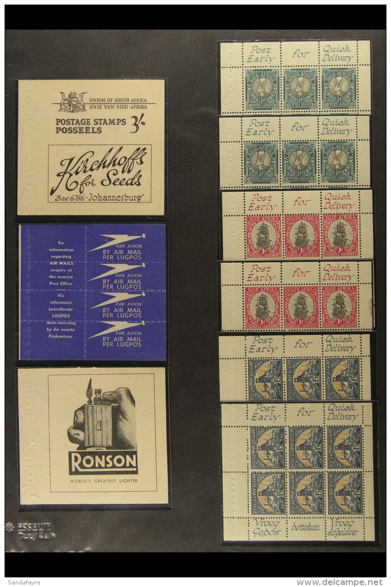 1937-51 BOOKLET PANES Small Collection Comprising 1937 6d "Razor Blade" Booklet, Incomplete 1948 3s Booklet &amp;... - Non Classés