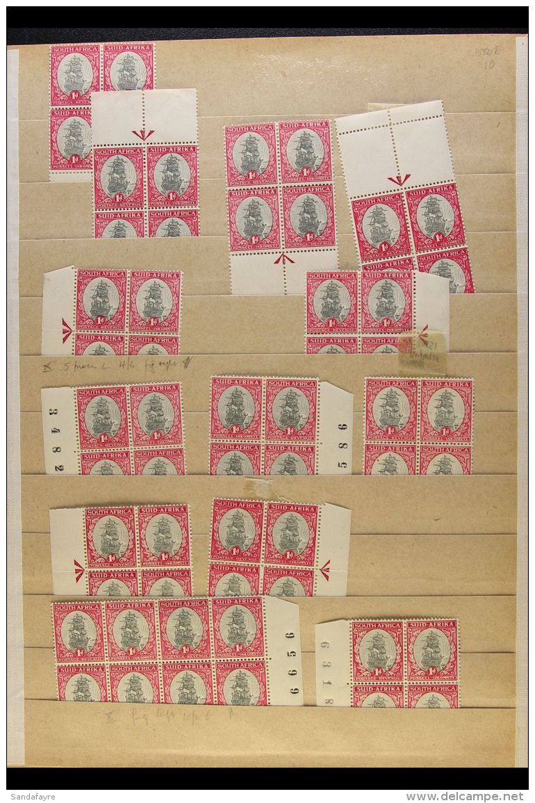 1934-40 Specialised Group Of PENNY Issues, With Sheet Number Blocks, Varieties And Several In Large Multiples With... - Ohne Zuordnung