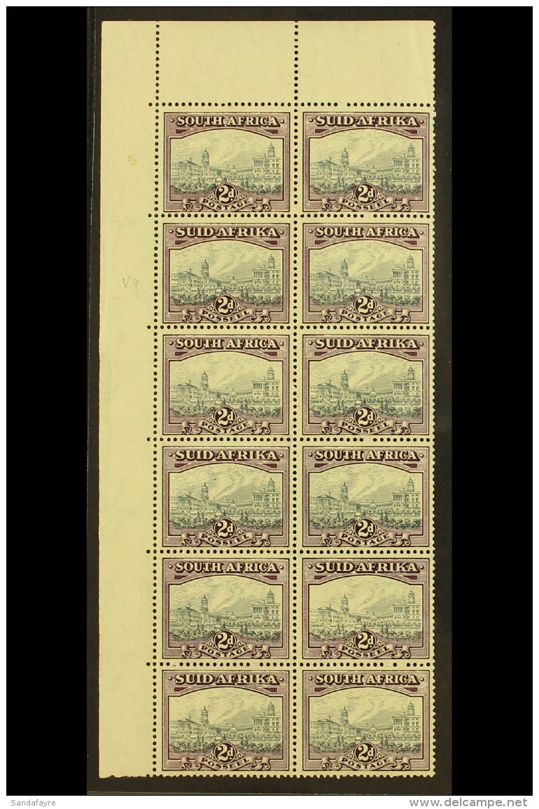 1933-48 2d Grey &amp; Dull Purple, Corner Marginal Block 12 With Closed "G" In "POSTAGE" Variety On R2/2 (Union... - Zonder Classificatie