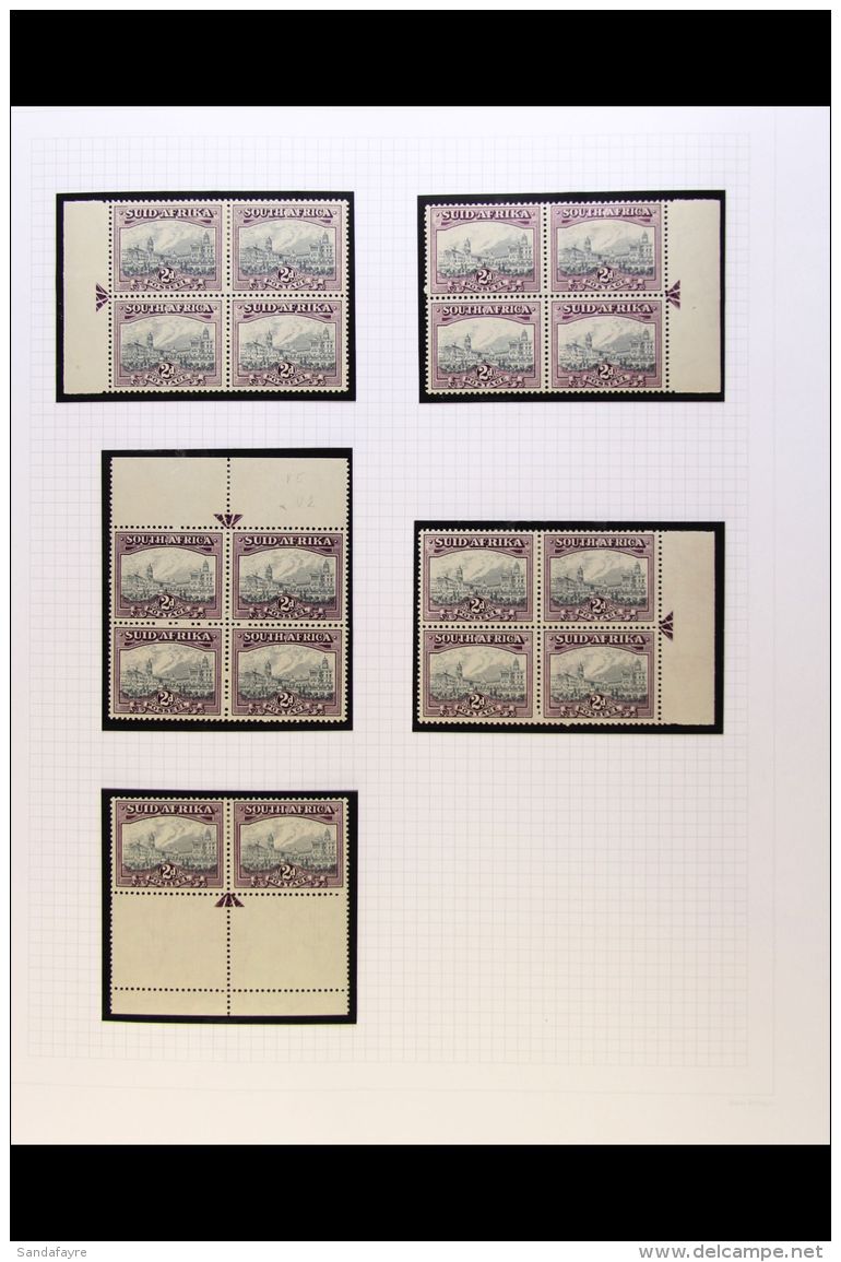 1933-48 2d Grey &amp; Dull Purple, ALL FOUR ARROW BLOCKS OF From Top, Left &amp; Right Margins In Blocks Of 4,... - Ohne Zuordnung