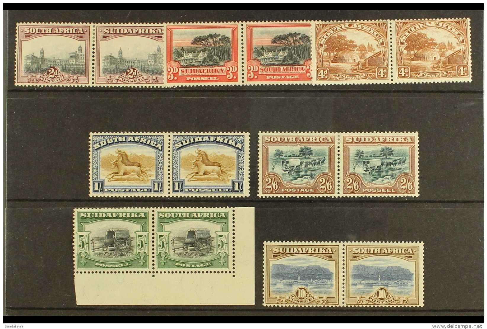 1927-30 London Pictorials Complete Set In Pairs, SG 34/9, Very Fine Mint, 5s Corner Marginal Example (7 Pairs).... - Ohne Zuordnung