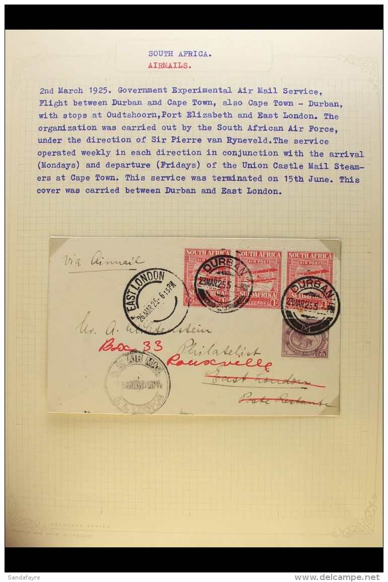 1925-76 AIRMAILS &amp; FIRST FLIGHTS COLLECTION Covers &amp; Postcards, Neatly Written Up On Album Pages, Includes... - Ohne Zuordnung