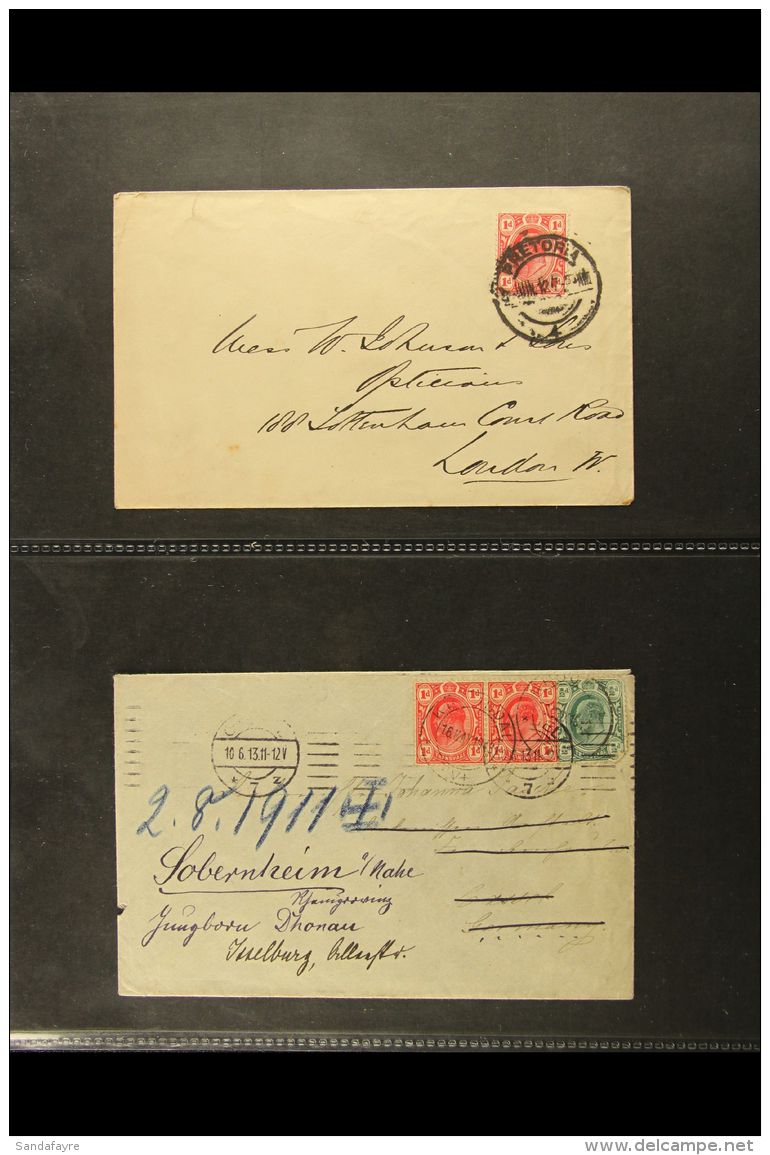 TRANSVAAL INTER PROVINCIALS 1910-12 Group Of Four Covers Bearing Various KEVII Tranvaal Issues Tied By Pretoria,... - Non Classés