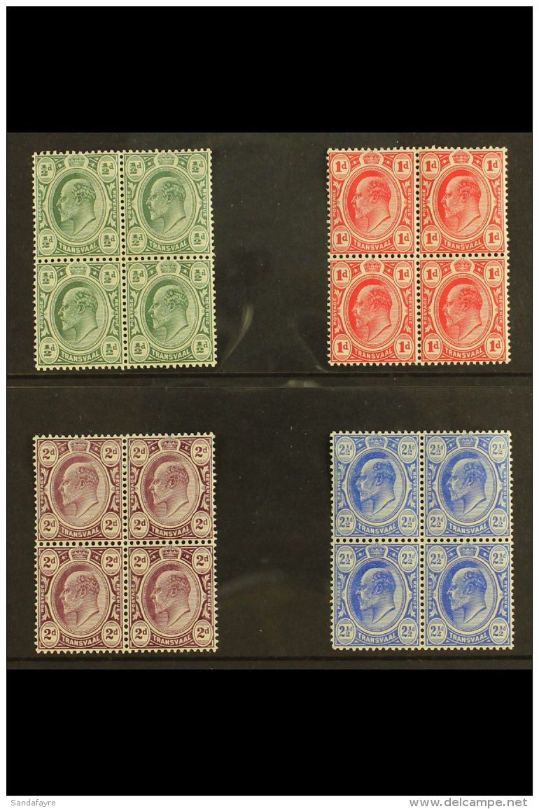 TRANSVAAL 1905-09 KEVII Set, SG 273/76, In Very Fine Mint BLOCKS OF FOUR, Three Stamps In Each Block Never Hinged.... - Ohne Zuordnung