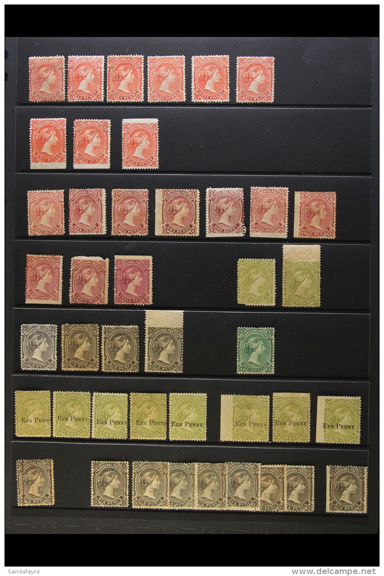 TRANSVAAL 1878-85 Mint Assembly Of QV Sideface Issies, Includes 1878-80 &frac12;d X9, 1d X7, 3d X3, 4d X2, 6d X4,... - Non Classés