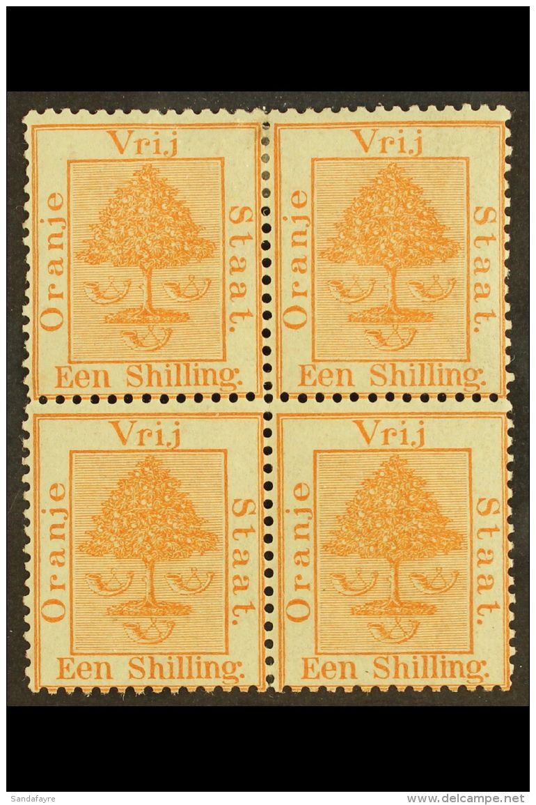 ORANGE FREE STATE 1868 1s Orange Buff, SG 8, Very Fine Mint Block Of 4, Lower Stamps NHM. For More Images, Please... - Ohne Zuordnung