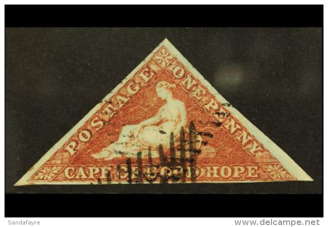 CAPE OF GOOD HOPE 1853 1d Deep Brick- Red On Deeply Blued Triangular, SG 1a, Fine Used With 3 Margins. For More... - Ohne Zuordnung